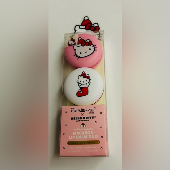 New Hello Kitty Macaron Lip Balm Duo Creme Shop Mixed Berry Icing on the Cake - Picture 9 of 16